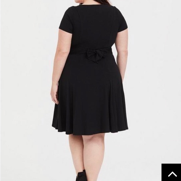 Torrid Black Jersey Fluted Skater Dress NWOT - Picture 2 of 5